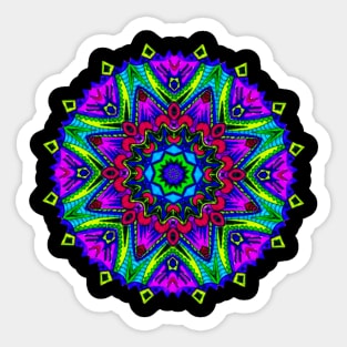 Bright Neon Mandala Sticker